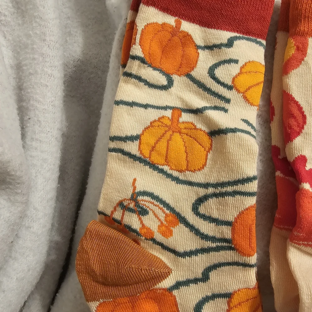 Set Of Three Fall Thanksgiving Pumpkin New Socks